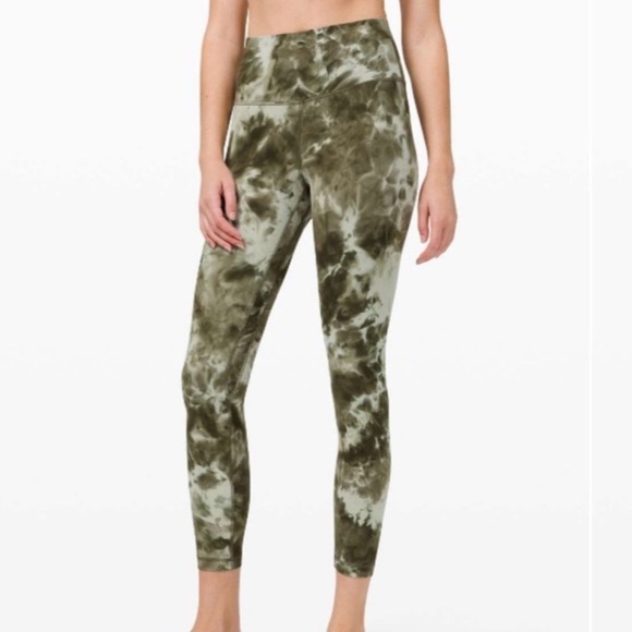 Lululemon Align Pant 25’ Diamond Dye Light Sage Army Green Olive Size 8 - Picture 4 of 6